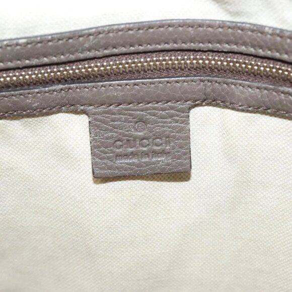 GUCCI Bamboo Hand Bag Leather Gray Gold 323663 Auth bs27789 - Picture 14 of 16